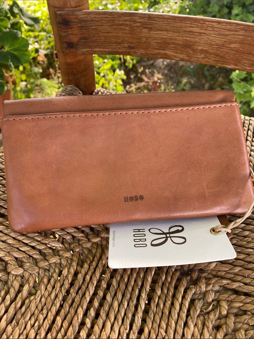 HOBO Leather Wristlet Wallet in Saddle/Tan - Picture 2 of 10